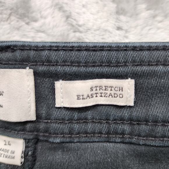 A New Day Pants Womens 14 Black High Rise Tapered Ankle Flap Pockets Stretch - Picture 7 of 14